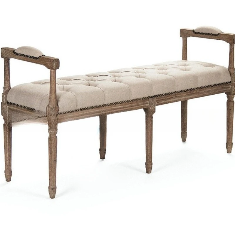 American solid wood with armrests bedside stool furniture simple bedroom oak fabric old shoe stool bench
American solid wood with armrests bedside stool furniture simple bedroom oak fabric old shoe stool bench