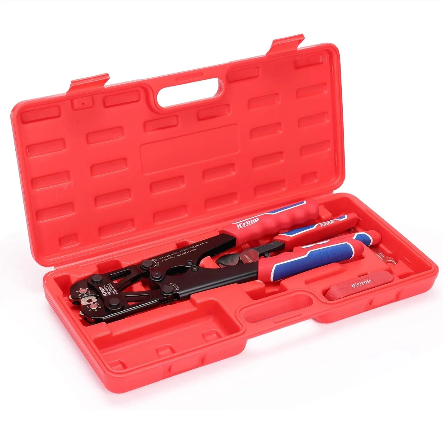 Battery Cable Terminal Crimping Tool Kit for 8, 6, 4, 2, 1, 1/0 AWG Lugs with Cutter and Stripper
Battery Cable Terminal Crimping Tool Kit for 8, 6, 4, 2, 1, 1/0 AWG Lugs with Cutter and Stripper