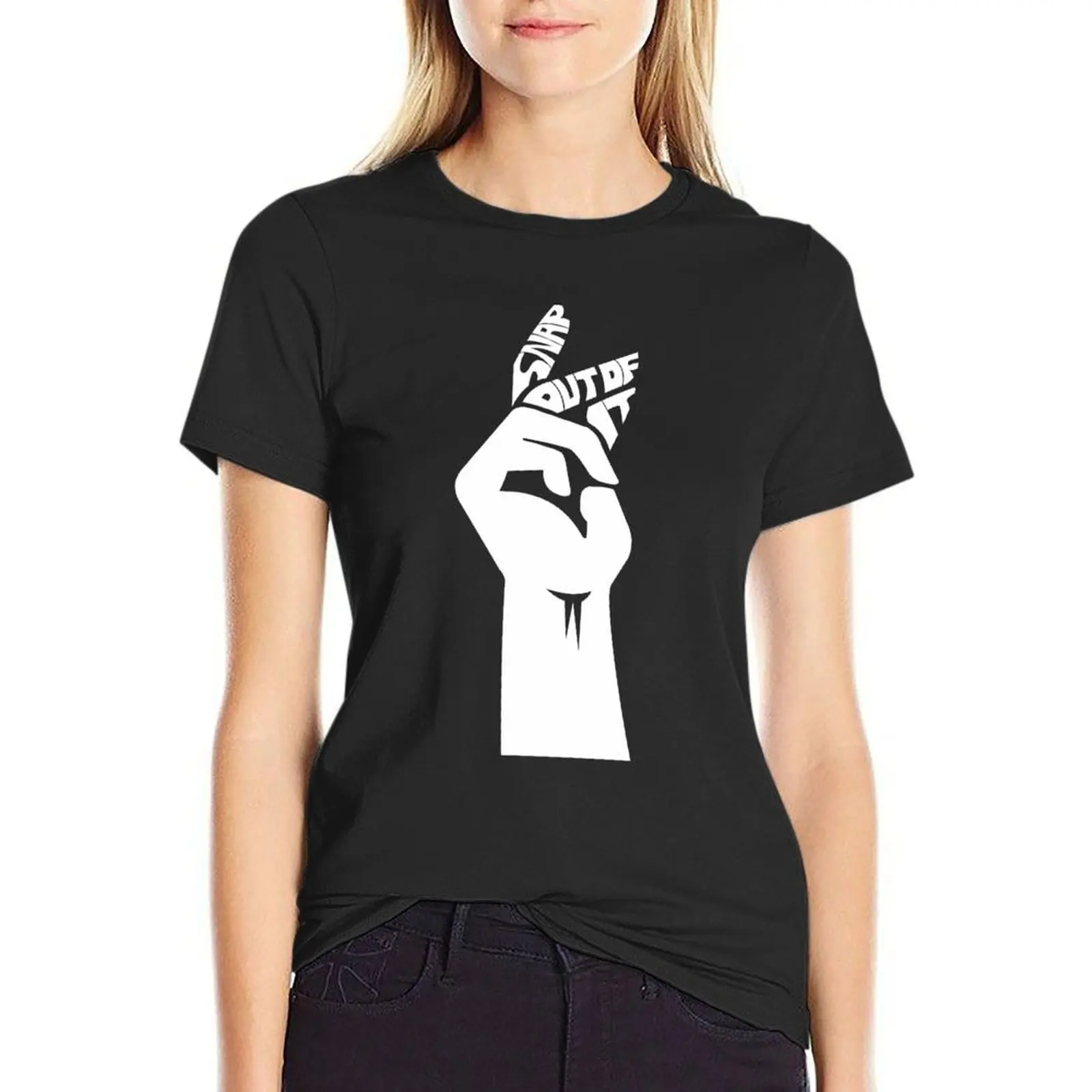 SNAP OUT OF IT T-Shirt female aesthetic clothes summer clothes white t shirts for Women
SNAP OUT OF IT T-Shirt female aesthetic clothes summer clothes white t shirts for Women
