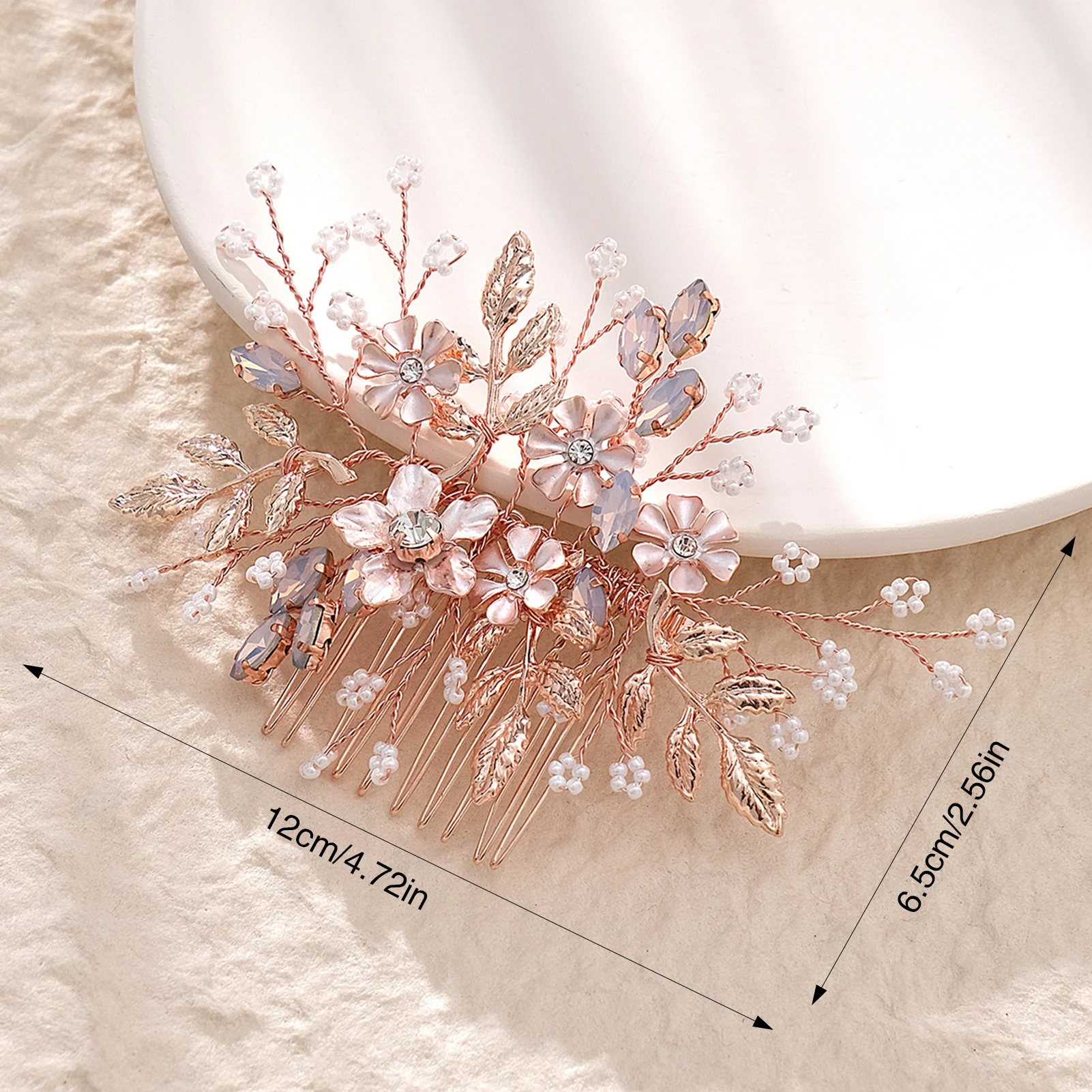 Bride Hair Comb fashion Rose Gold Pearl Hairpin Rhinestone Alloy Flower Tiaras Wedding Hair Accessoreis Elegant Party Hair Clip
Bride Hair Comb fashion Rose Gold Pearl Hairpin Rhinestone Alloy Flower Tiaras Wedding Hair Accessoreis Elegant Party Hair Clip