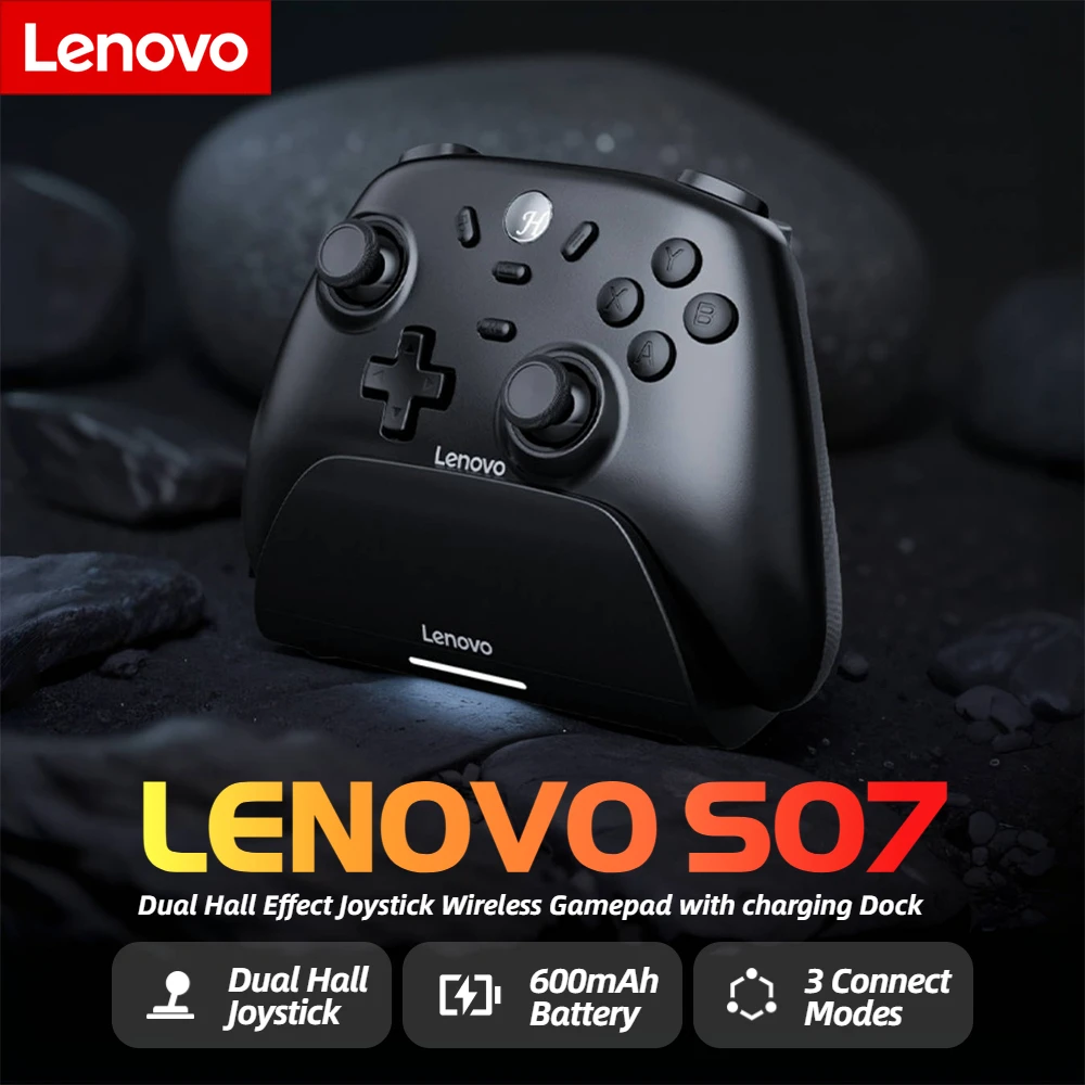 Lenovo S07 Wireless Switch Controller Dual Hall Effect Bluetooth Gamepad with Charging Dock for Switch iPhone Android Phone PC
Lenovo S07 Wireless Switch Controller Dual Hall Effect Bluetooth Gamepad with Charging Dock for Switch iPhone Android Phone PC