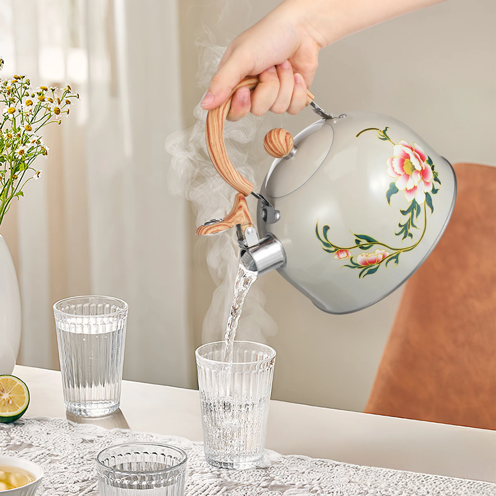 Stainless Steel Tea Kettle Whistle Kitchen Gadget Water Pot Portable Travel Sounding Stove Top Easy Clean Compact Storage
Stainless Steel Tea Kettle Whistle Kitchen Gadget Water Pot Portable Travel Sounding Stove Top Easy Clean Compact Storage