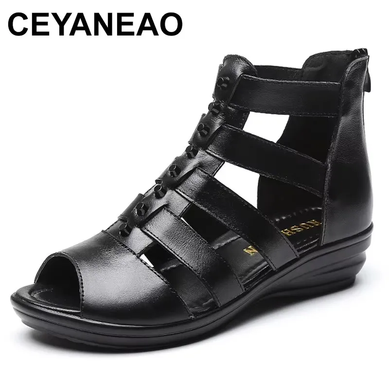 2025 Plus Size 35-43 Genuine Leather Gladiator Sandals Women Summer Shoes Zipper Peep Toe Elegant Black Ladies Sandals
2025 Plus Size 35-43 Genuine Leather Gladiator Sandals Women Summer Shoes Zipper Peep Toe Elegant Black Ladies Sandals