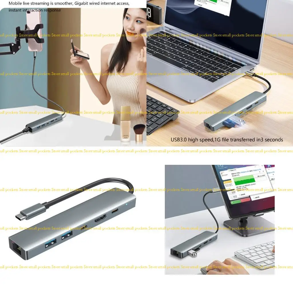 R1WD USB C Multiport Adapter USB3.0 Data Transfer Gigabit Ethernet 1000Mbps Splitter 100W Charging Docking Station for Laptop
R1WD USB C Multiport Adapter USB3.0 Data Transfer Gigabit Ethernet 1000Mbps Splitter 100W Charging Docking Station for Laptop