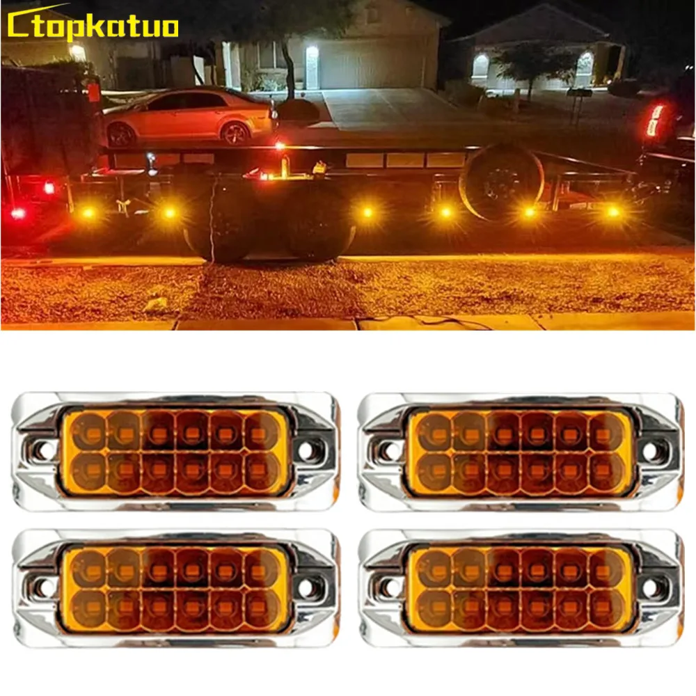 4PCS 12v/24v LED Side Marker Indicator Light Lamp Trailer Truck Lorry Side Light Turn Signal 12LED Clearance Marker Lamp
4PCS 12v/24v LED Side Marker Indicator Light Lamp Trailer Truck Lorry Side Light Turn Signal 12LED Clearance Marker Lamp