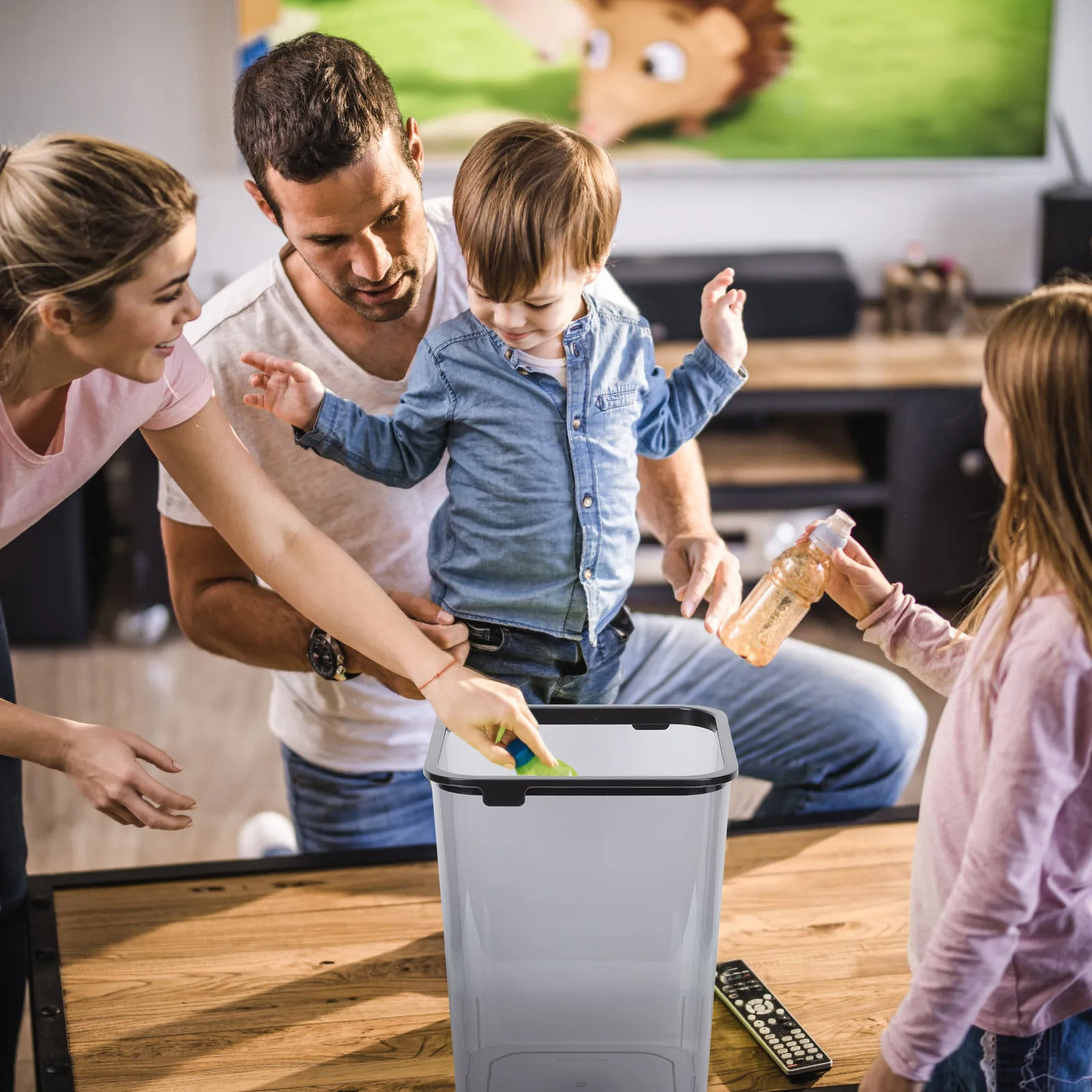 Plastic Square Trash Can Clear Waste Bin Thickened Base Non Slip Modern Design Bathroom Bedroom Office Garbage Container Black
Plastic Square Trash Can Clear Waste Bin Thickened Base Non Slip Modern Design Bathroom Bedroom Office Garbage Container Black