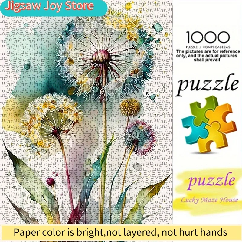 Бумажный пазл с изображением акварельных цветов одуванчика, изготовленный из высококачественного белого картона. Идеально подходит для семейного отдыха.
Бумажный пазл с изображением акварельных цветов одуванчика, изготовленный из высококачественного белого картона. Идеально подходит для семейного отдыха.