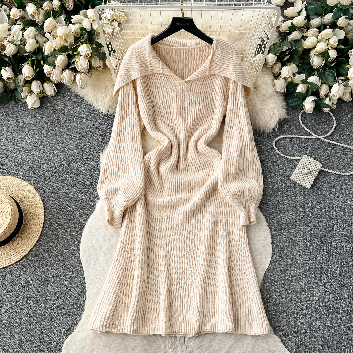 Autumn Winter Knitted Dress Fashionable Turn-down Collar Full Sleeve Pullover Vestidos Solid Color Elegant Women Dress
Autumn Winter Knitted Dress Fashionable Turn-down Collar Full Sleeve Pullover Vestidos Solid Color Elegant Women Dress
