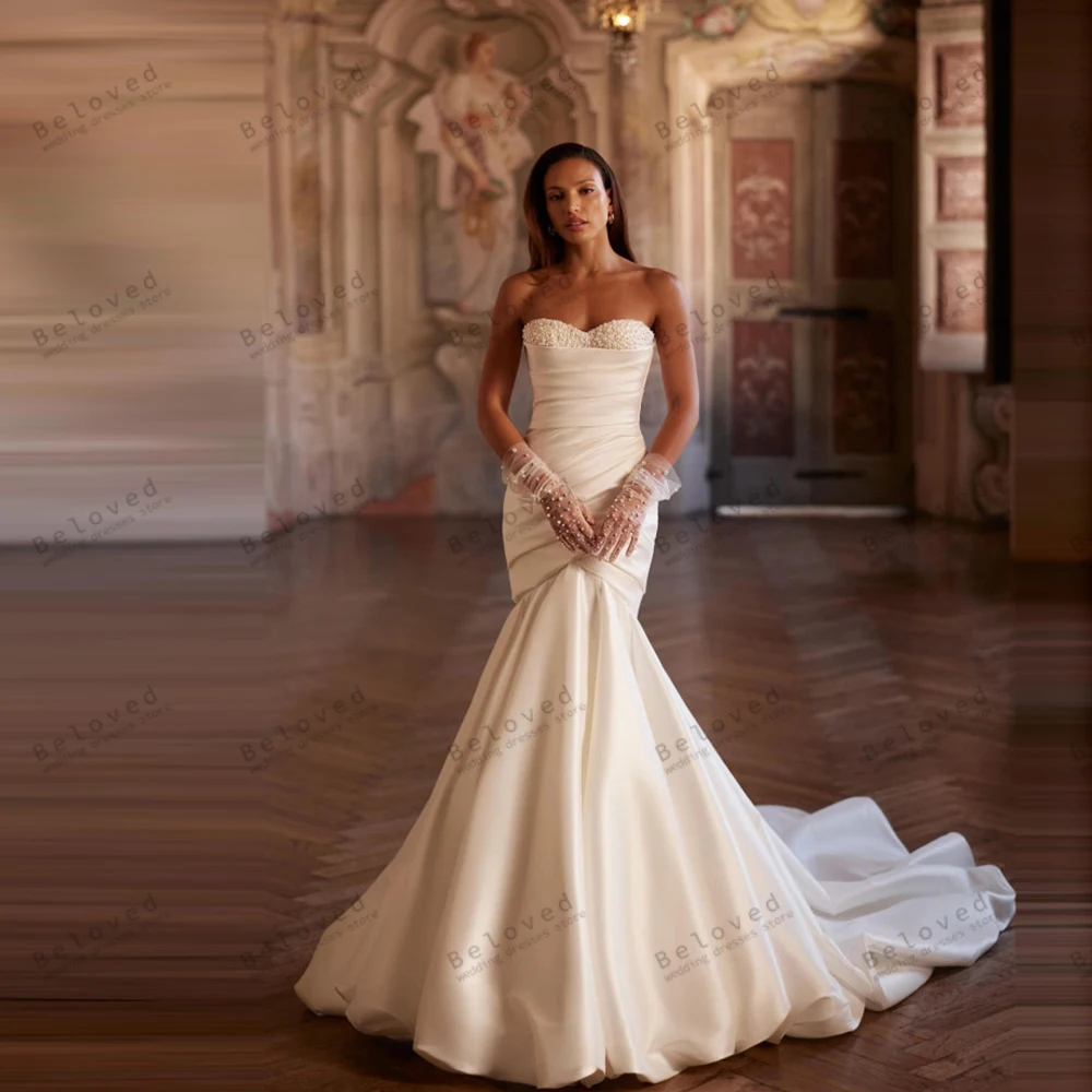 Glamorous Wedding Dresses Elegant Satin Bridal Gowns Sexy Strapless Backless Robes Charming Vestidos De Novia Customized 2026
Glamorous Wedding Dresses Elegant Satin Bridal Gowns Sexy Strapless Backless Robes Charming Vestidos De Novia Customized 2026