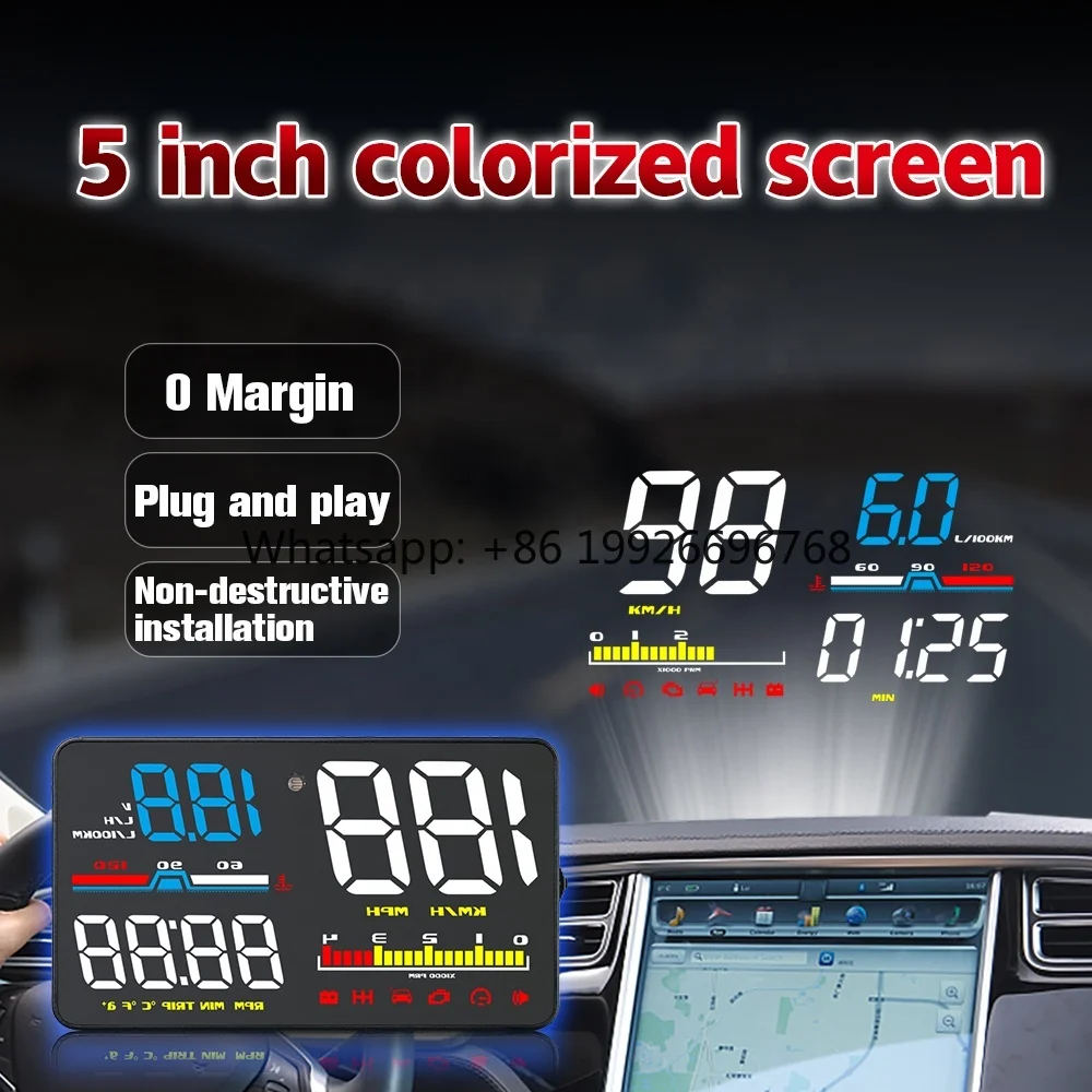 Auto Electronic Big Screen Head up Displays D5000 Car LED HUD Speed OBDII Universal Diagnostic Projection Hud
Auto Electronic Big Screen Head up Displays D5000 Car LED HUD Speed OBDII Universal Diagnostic Projection Hud