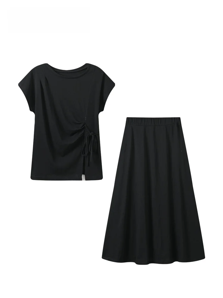 plus Size Casual Summer T-Shirt Skirt Set Women's Short Sleeve Uneven Hemline Anti-Aging Ensemble for Plump Sister
plus Size Casual Summer T-Shirt Skirt Set Women's Short Sleeve Uneven Hemline Anti-Aging Ensemble for Plump Sister