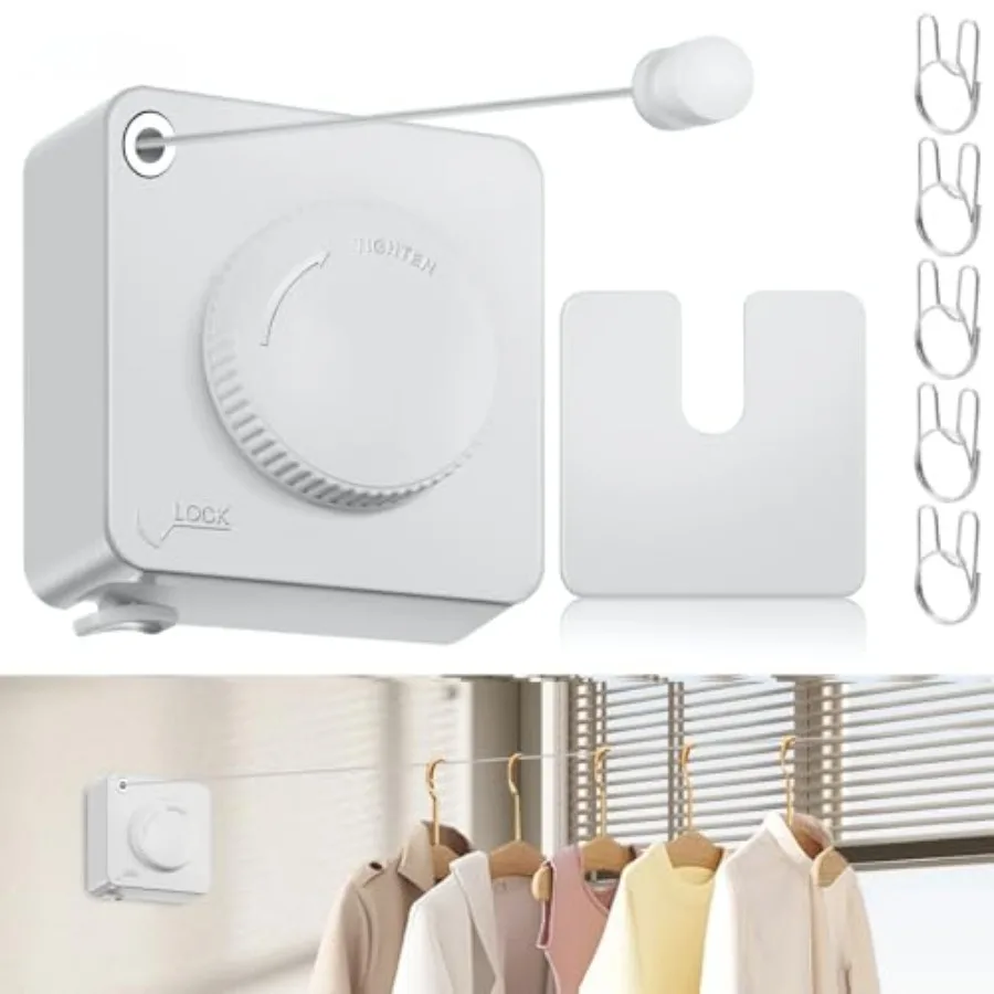 Retractable Clothesline Indoor, Non-Sagging Clothes Line Retracting Outdoors, 15.6Ft Heavy Duty Clothes Drying Laundry Line, Wa
Retractable Clothesline Indoor, Non-Sagging Clothes Line Retracting Outdoors, 15.6Ft Heavy Duty Clothes Drying Laundry Line, Wa