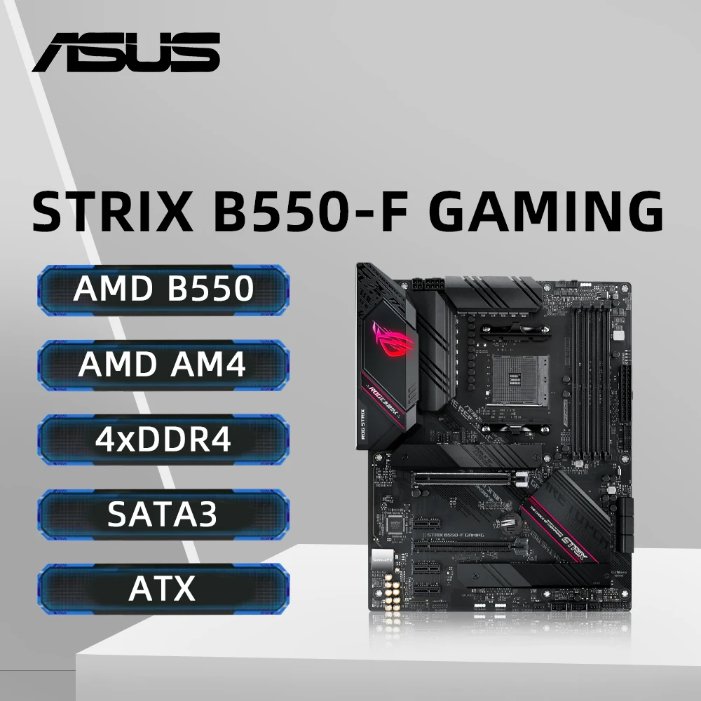 ASUS AMD B550 Ryzen AM4 Gaming ATX Motherboard ROG STRIX B550-F GAMING Support 5700x3D 5800X 5600G CPU DDR4 Dual M.2 PCIe 4.0
ASUS AMD B550 Ryzen AM4 Gaming ATX Motherboard ROG STRIX B550-F GAMING Support 5700x3D 5800X 5600G CPU DDR4 Dual M.2 PCIe 4.0