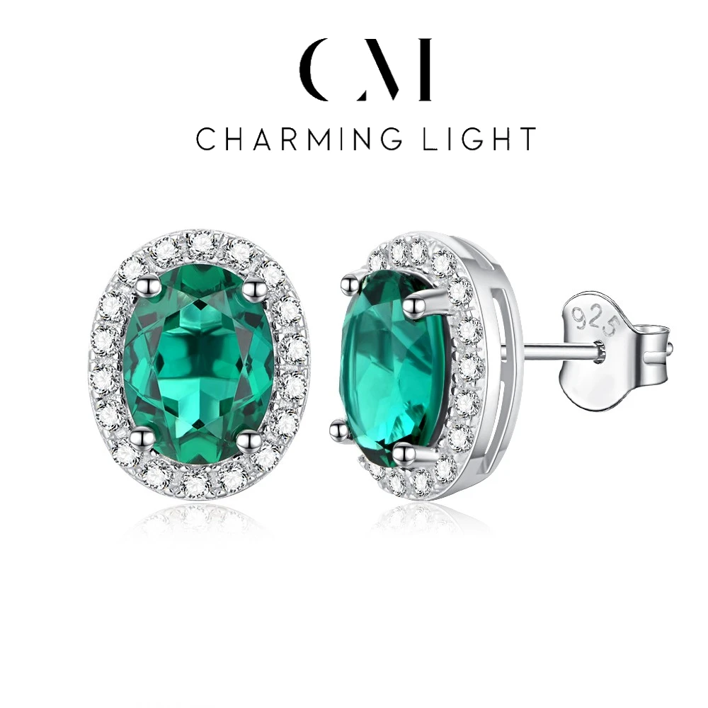 CHARMING 8*6mm Created Emerald Earrings Gemstone Vintage 925 Sterling Silver For Women Handmade Earrings Fine Jewelry Wholesale
CHARMING 8*6mm Created Emerald Earrings Gemstone Vintage 925 Sterling Silver For Women Handmade Earrings Fine Jewelry Wholesale