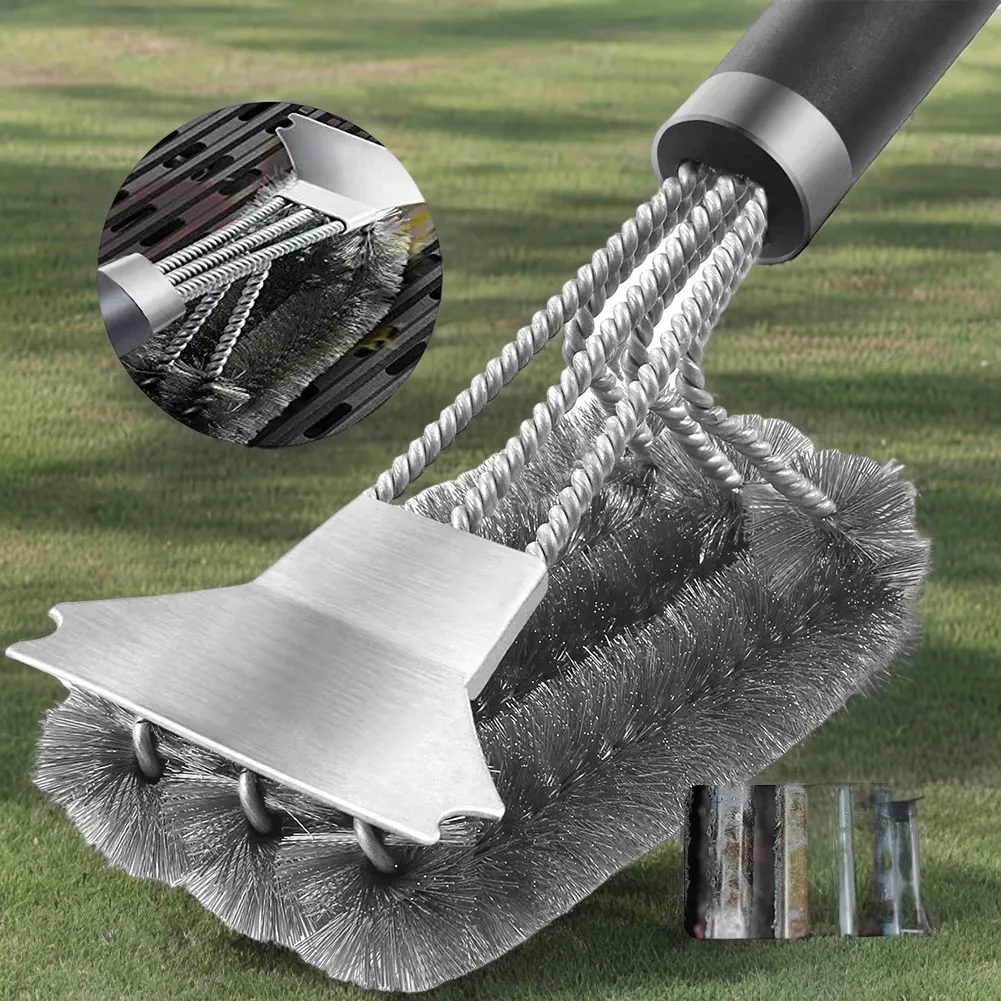 BBQ Grill Barbecue Kit Cleaning Brush Stainless Steel Cooking Tools Kitchen Accessories Wire Bristles Triangle Cleaning Brushes
BBQ Grill Barbecue Kit Cleaning Brush Stainless Steel Cooking Tools Kitchen Accessories Wire Bristles Triangle Cleaning Brushes