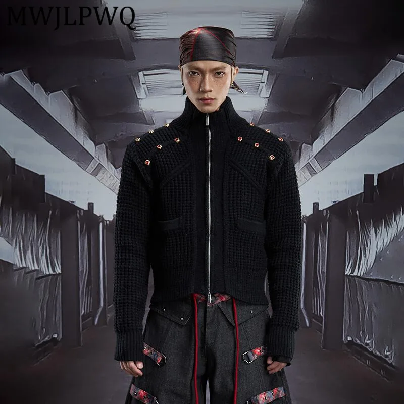 MWJLPWQ Men's Metal Buckle Design Male Sweater Street Zipper Stand Collar Short Slim Fit High Elastic Knitted Tops Trendy 13059
MWJLPWQ Men's Metal Buckle Design Male Sweater Street Zipper Stand Collar Short Slim Fit High Elastic Knitted Tops Trendy 13059