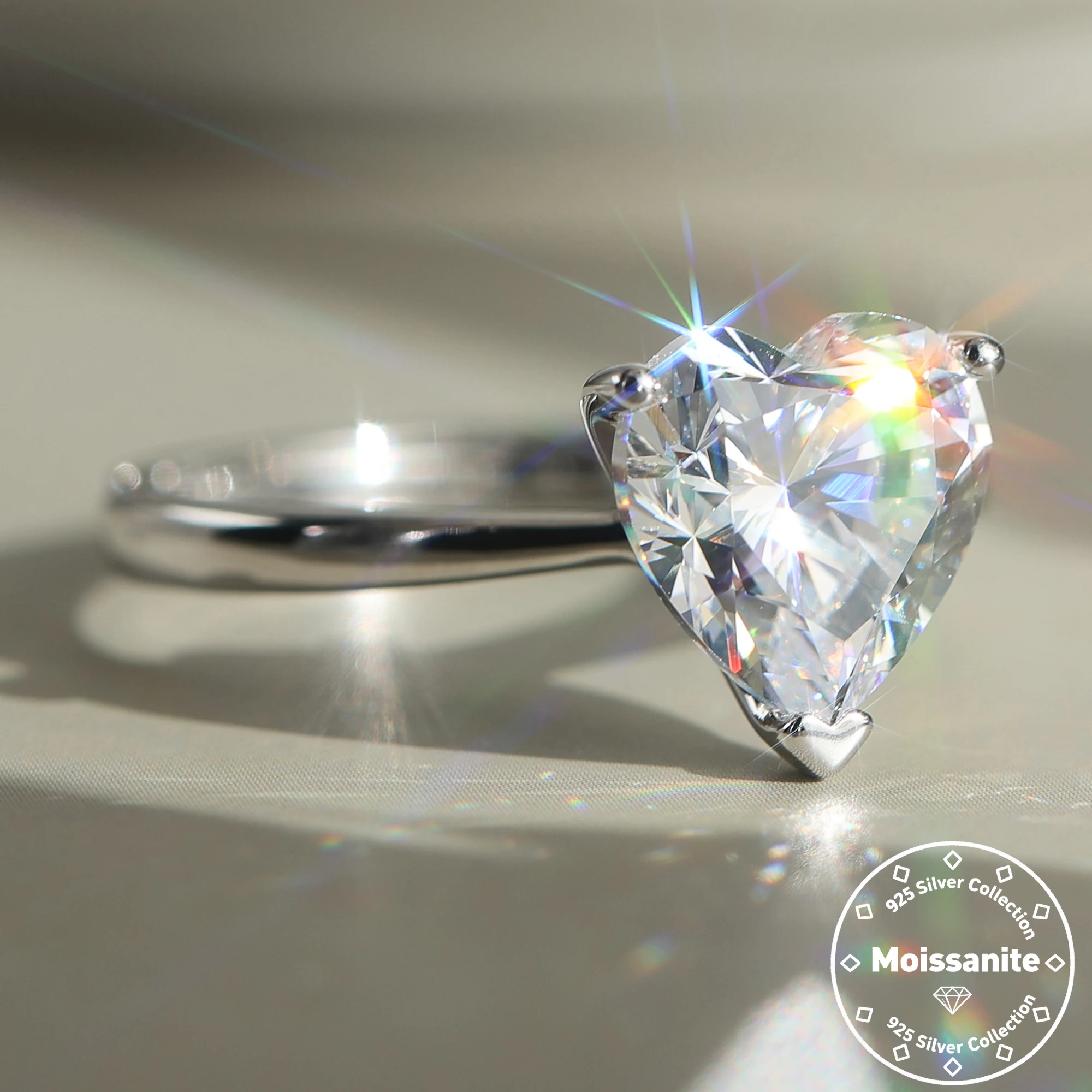 Effie Queen 1-4ct Heart Cut Moissanite Diamond 100% 925 Sterling Silver Open Ring Casual Party Ideal Jewelry 2025 Trend MOR06
Effie Queen 1-4ct Heart Cut Moissanite Diamond 100% 925 Sterling Silver Open Ring Casual Party Ideal Jewelry 2025 Trend MOR06