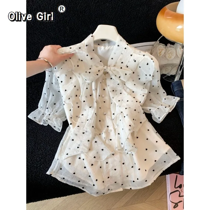 Olivegirl Polka Dot Short Sleeved Chiffon Shirt Bowknot Women's Top Blouse Summer 2026 High-end Light Luxury Shirt Loose
Olivegirl Polka Dot Short Sleeved Chiffon Shirt Bowknot Women's Top Blouse Summer 2026 High-end Light Luxury Shirt Loose