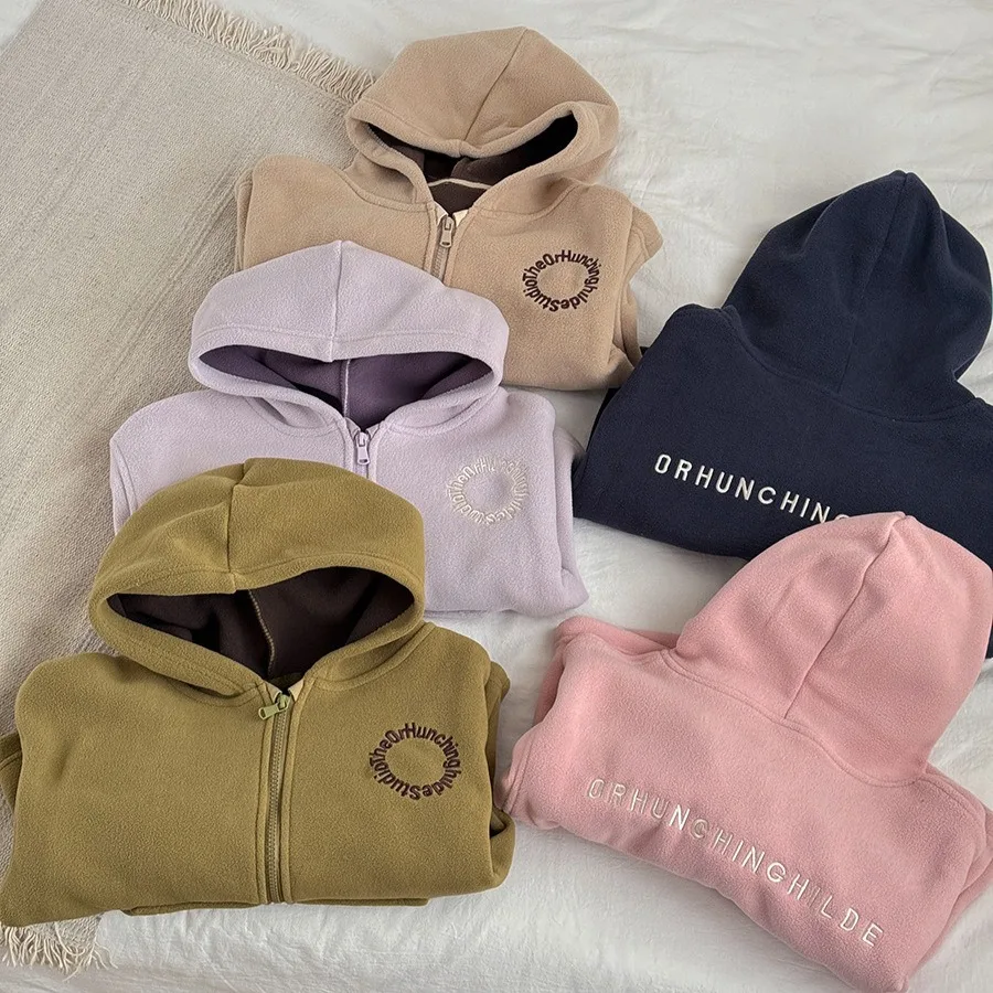Children's 2-9 Years Old Polar Fleece Autumn and Winter Warm Hooded Jacket Winter Style Double-Sided Fleece Kidsren's Clothing Top for Boys and Girls
Children's 2-9 Years Old Polar Fleece Autumn and Winter Warm Hooded Jacket Winter Style Double-Sided Fleece Kidsren's Clothing Top for Boys and Girls