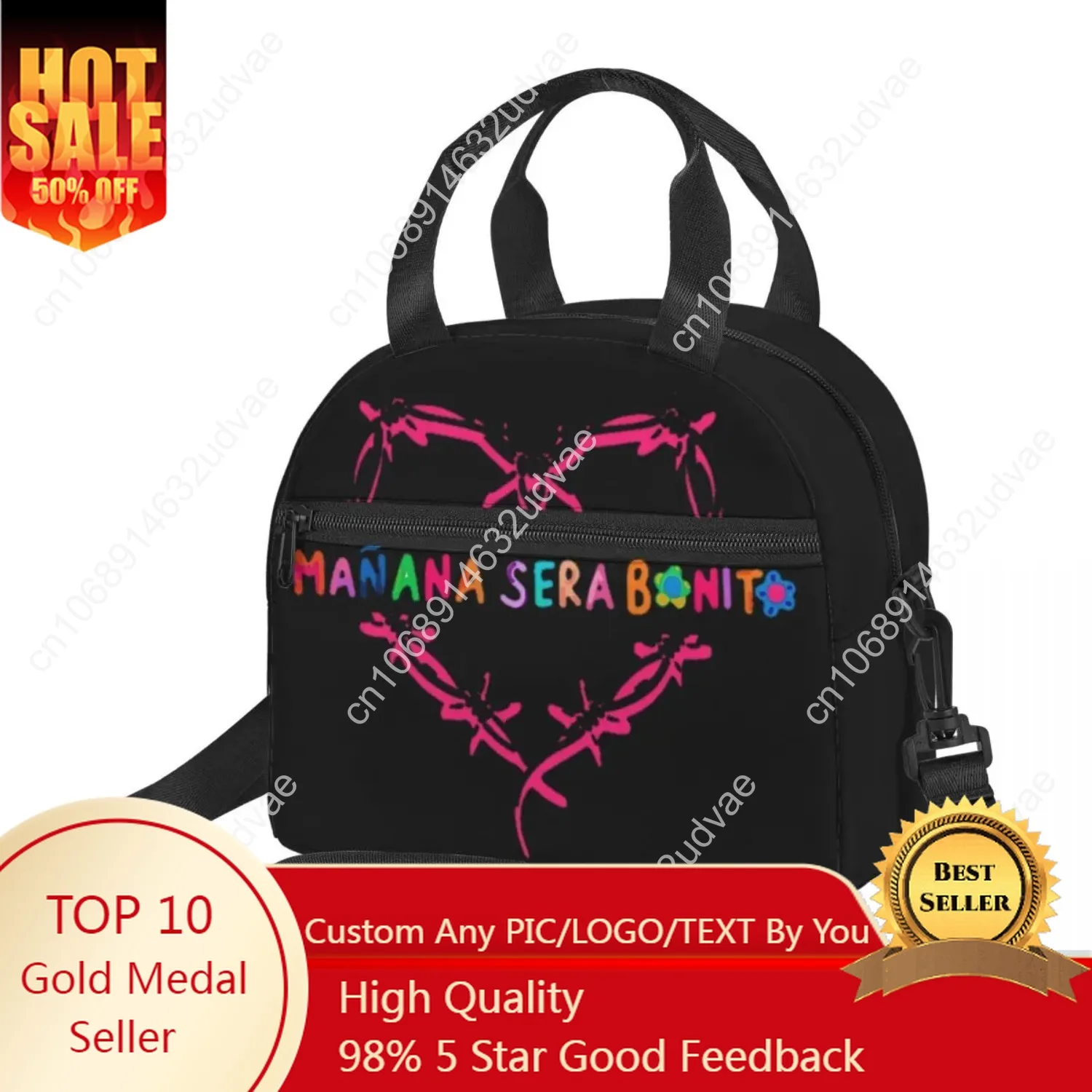 Karol G Manana Sera Bonito Insulated Lunch Bags with Adjustable Shoulder Strap Bichota Season Thermal Cooler Food Bag
Karol G Manana Sera Bonito Insulated Lunch Bags with Adjustable Shoulder Strap Bichota Season Thermal Cooler Food Bag