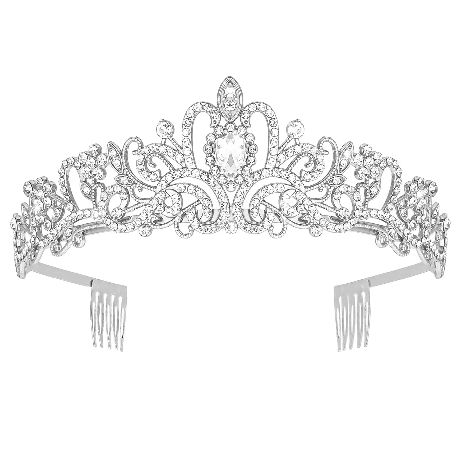 Crystal Tiara Crown Headband Princess Elegant Tiara with Combs for Women Young Ladies Bridal Wedding Prom Birthday Party, Silver
Crystal Tiara Crown Headband Princess Elegant Tiara with Combs for Women Young Ladies Bridal Wedding Prom Birthday Party, Silver