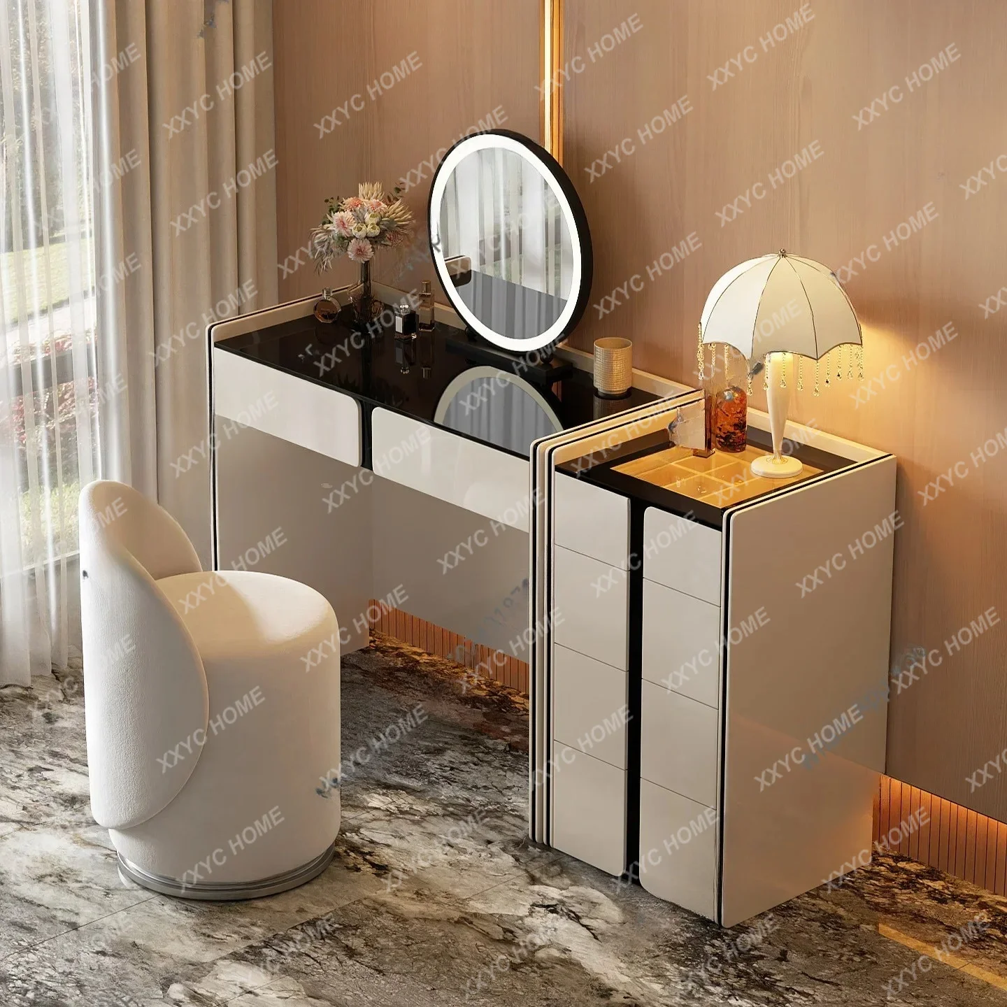 New Modern Dresser, Chest, Integrated High-end Light Luxury Bedroom Makeup, Small Apartment, Side Cabinet Combination Dress
New Modern Dresser, Chest, Integrated High-end Light Luxury Bedroom Makeup, Small Apartment, Side Cabinet Combination Dress