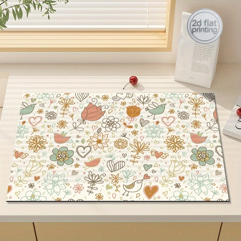 1 Floral-shaped Kitchen Countertop Mat - Vibrant Wildflower Patterns, Quick-drying, Highly Absorbent Dish Drying Mat for Cleanin
1 Floral-shaped Kitchen Countertop Mat - Vibrant Wildflower Patterns, Quick-drying, Highly Absorbent Dish Drying Mat for Cleanin