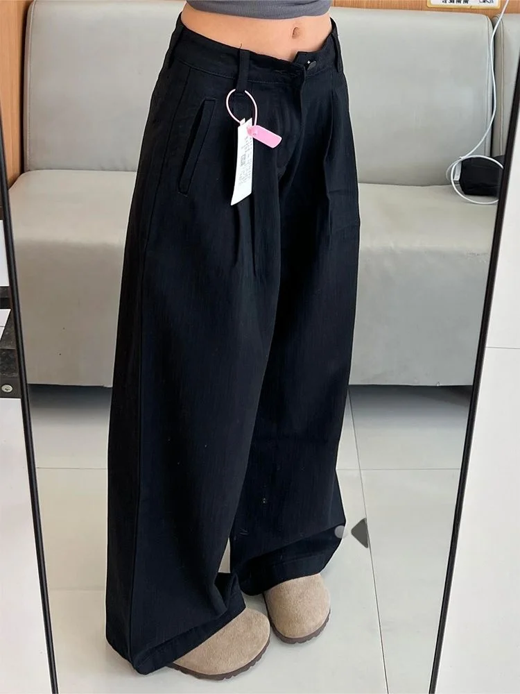 High Waist Wide Leg Straight Jeans Women's Loose Fit Floor Length Pants Summer New Style Pear Shape Body Simple Style Denim
High Waist Wide Leg Straight Jeans Women's Loose Fit Floor Length Pants Summer New Style Pear Shape Body Simple Style Denim