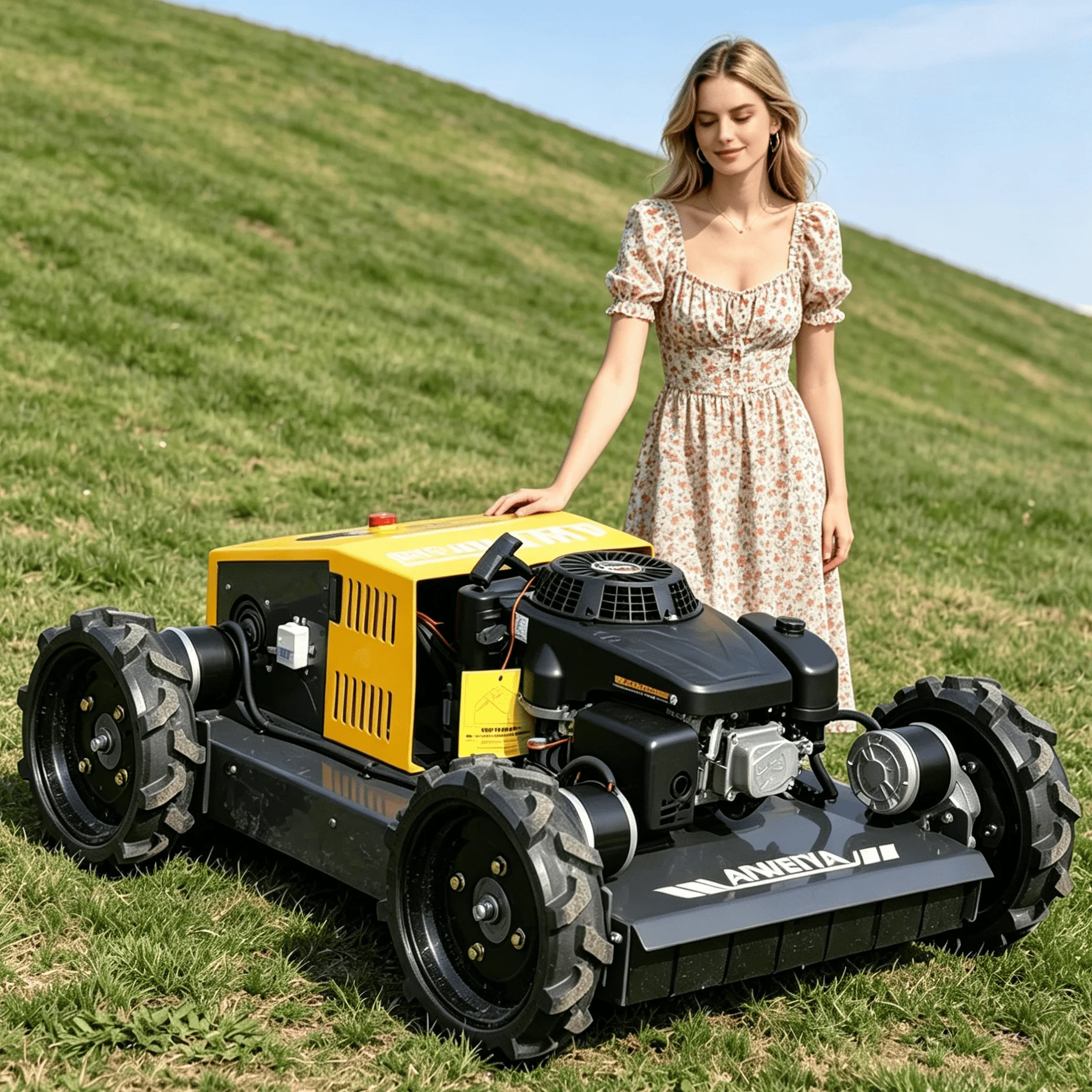 Customized rough terrain petrol robot lawn mower remote control reinforced wheel hub for mountain wasteland bush cutting city pa
Customized rough terrain petrol robot lawn mower remote control reinforced wheel hub for mountain wasteland bush cutting city pa