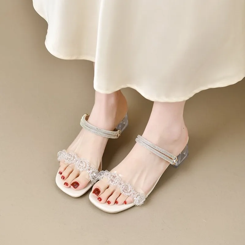 2026 Summer New Arrival Women's Crystal Rhinestone Chunky Heel Slippers- Stylish Open Toe Mules for Dresses & Casual Outfi
2026 Summer New Arrival Women's Crystal Rhinestone Chunky Heel Slippers- Stylish Open Toe Mules for Dresses & Casual Outfi