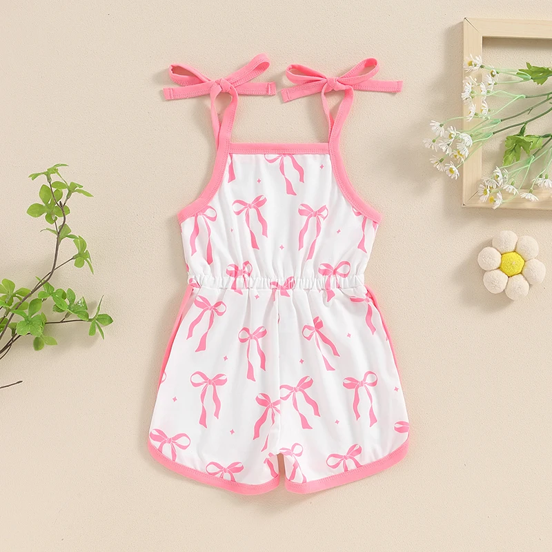 Little Girl Overalls Bow Print Square Neck Tie-Up Spaghetti Strap Shorts Jumpsuit Toddler Sleeveless Romper for Summer
Little Girl Overalls Bow Print Square Neck Tie-Up Spaghetti Strap Shorts Jumpsuit Toddler Sleeveless Romper for Summer