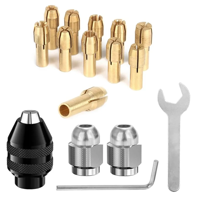 High Quality-16PCS Drill Chuck Collet Set, 4486 Keyless Quick Change Chuck Rotary Tool With Replacement 4485 Brass Collet Nut Se
High Quality-16PCS Drill Chuck Collet Set, 4486 Keyless Quick Change Chuck Rotary Tool With Replacement 4485 Brass Collet Nut Se