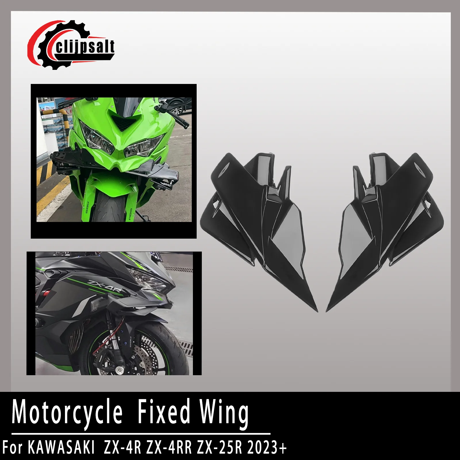 For Kawasaki ZX25R/SE, ZX4R, ZX4RR 2023+ Aerodynamic Wing ABS Fixed Wing Spoiler Fairing Kit Front Spoiler Wing
For Kawasaki ZX25R/SE, ZX4R, ZX4RR 2023+ Aerodynamic Wing ABS Fixed Wing Spoiler Fairing Kit Front Spoiler Wing