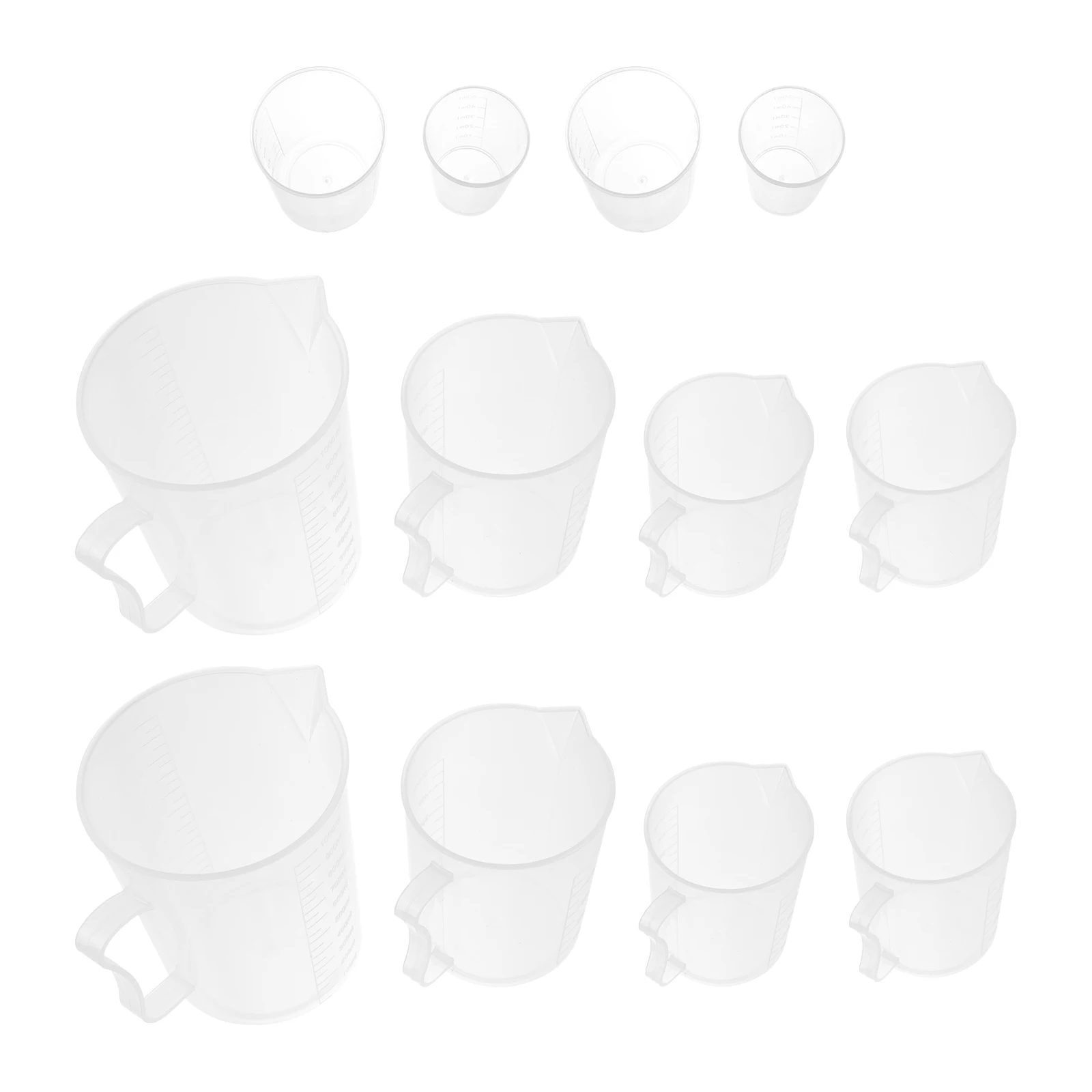 12 Pcs Measuring Cups Clear Plastic Liquid Measurement Baking Scale Household Tools Graduated Beakers Practical Durability
12 Pcs Measuring Cups Clear Plastic Liquid Measurement Baking Scale Household Tools Graduated Beakers Practical Durability