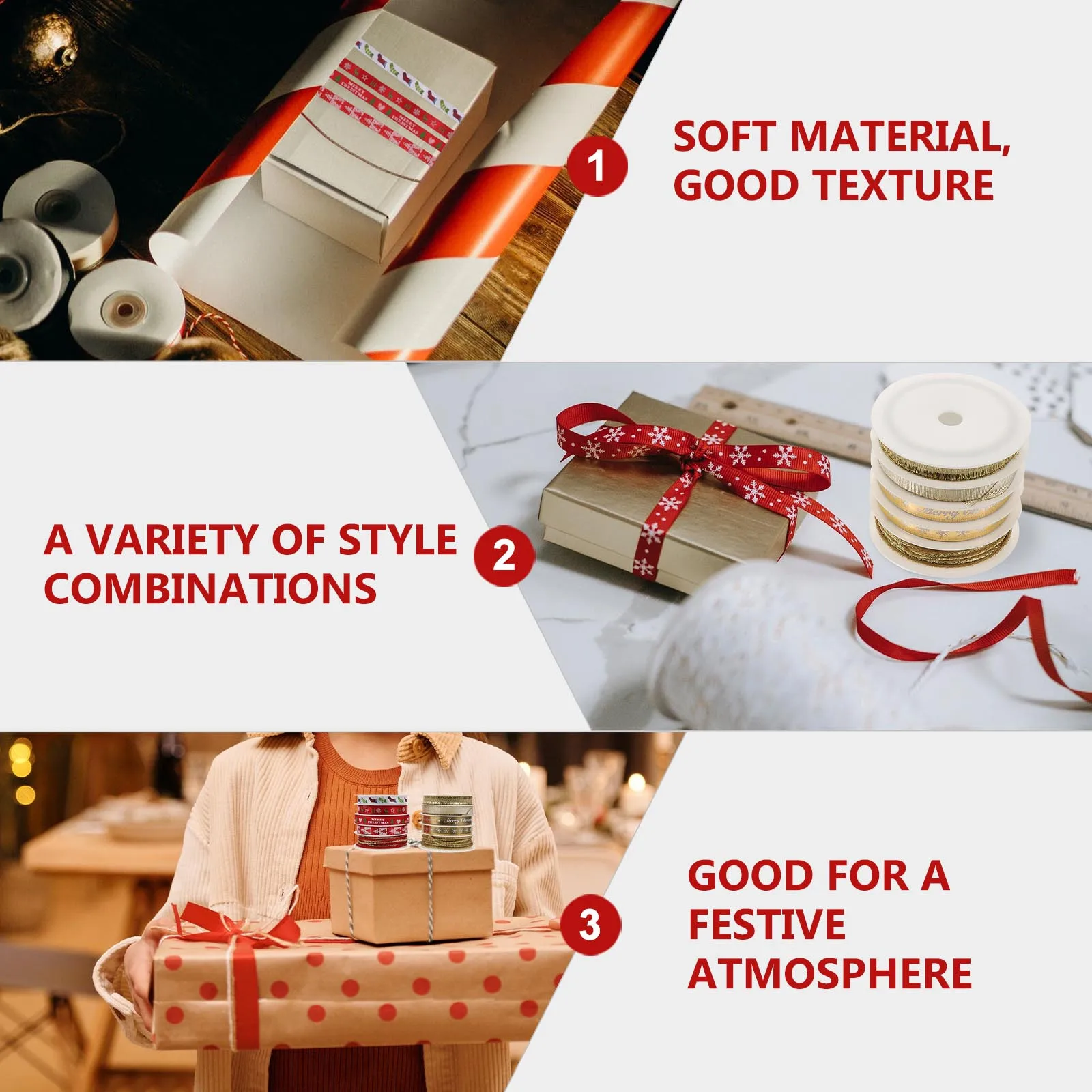 2Sets Festival Decoration Gift Box Ribbons Polyester Durable Bright Color Soft Texture for DIY Crafts Flowers Gift Wrap
2Sets Festival Decoration Gift Box Ribbons Polyester Durable Bright Color Soft Texture for DIY Crafts Flowers Gift Wrap