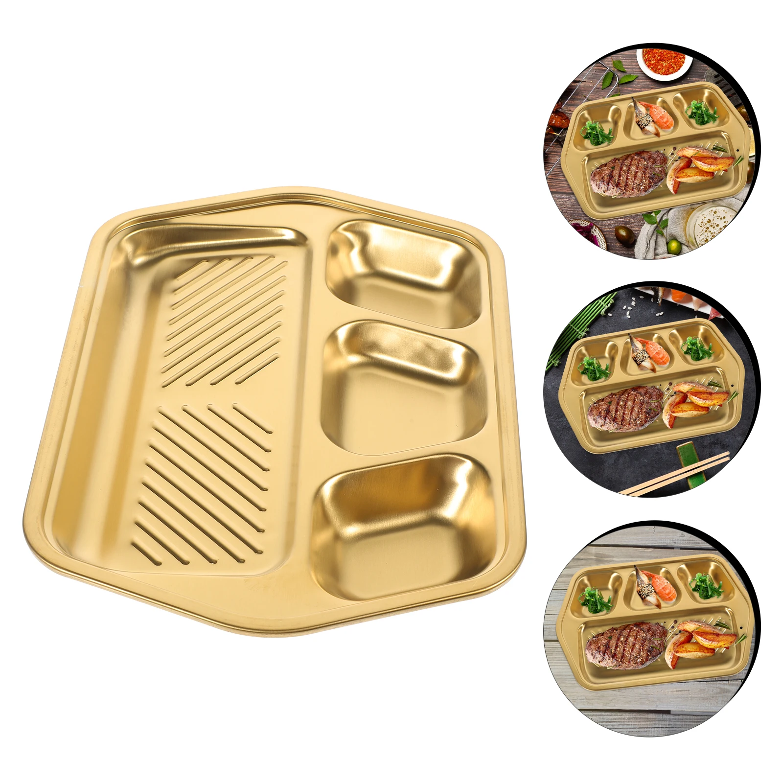 Stainless Steel Korean Barbecue Plate Compartments Rectangular Dim Sum Dish For Bbq Buffet Food Serving Household Tableware
Stainless Steel Korean Barbecue Plate Compartments Rectangular Dim Sum Dish For Bbq Buffet Food Serving Household Tableware