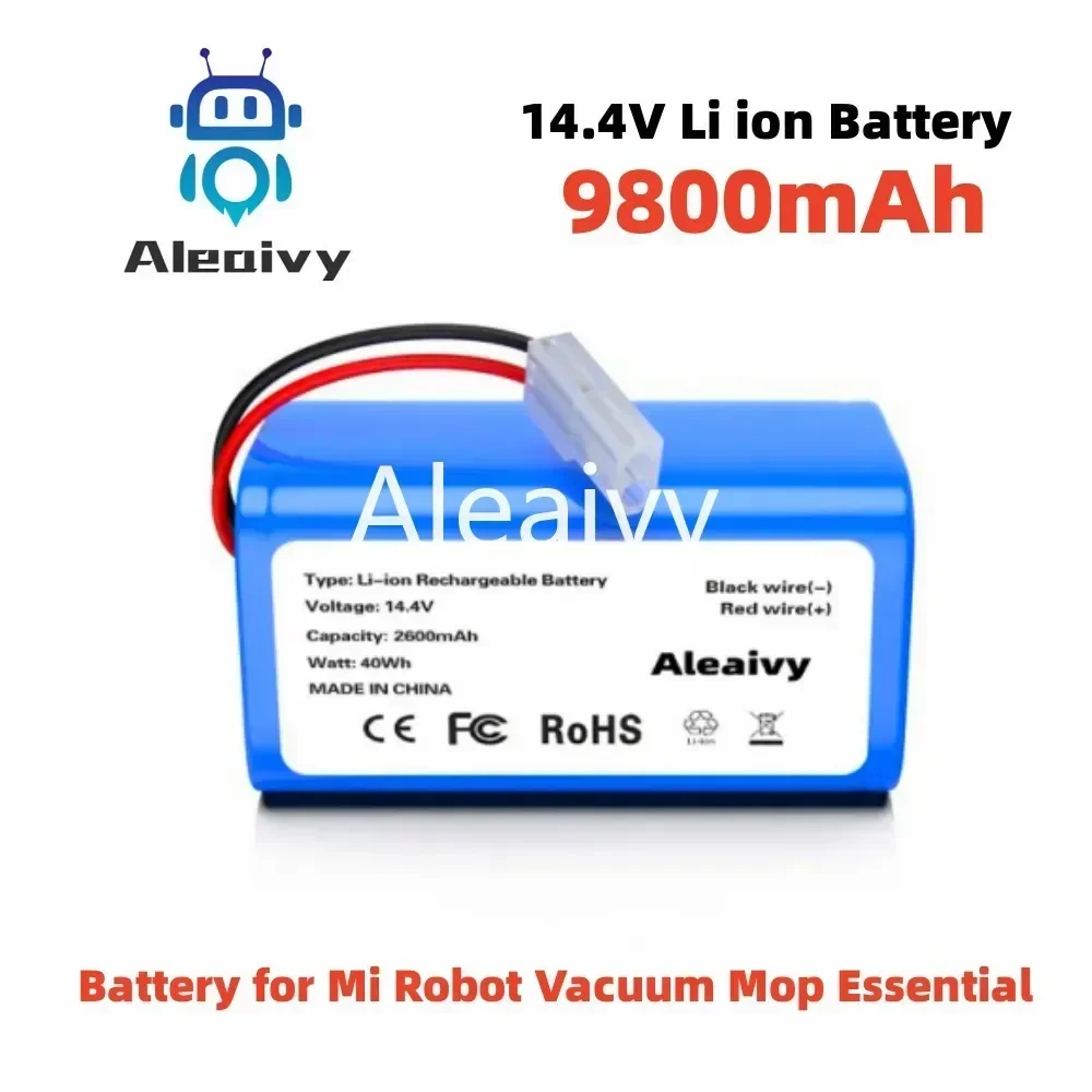 Battery H18650CH-4S1P for Robot Vacuum Cleaner Xiaomi Mi Robot Vacuum Mop Essential MJSTG1, Mijia G1, (9800mAh)14.4V/14.8V
Battery H18650CH-4S1P for Robot Vacuum Cleaner Xiaomi Mi Robot Vacuum Mop Essential MJSTG1, Mijia G1, (9800mAh)14.4V/14.8V