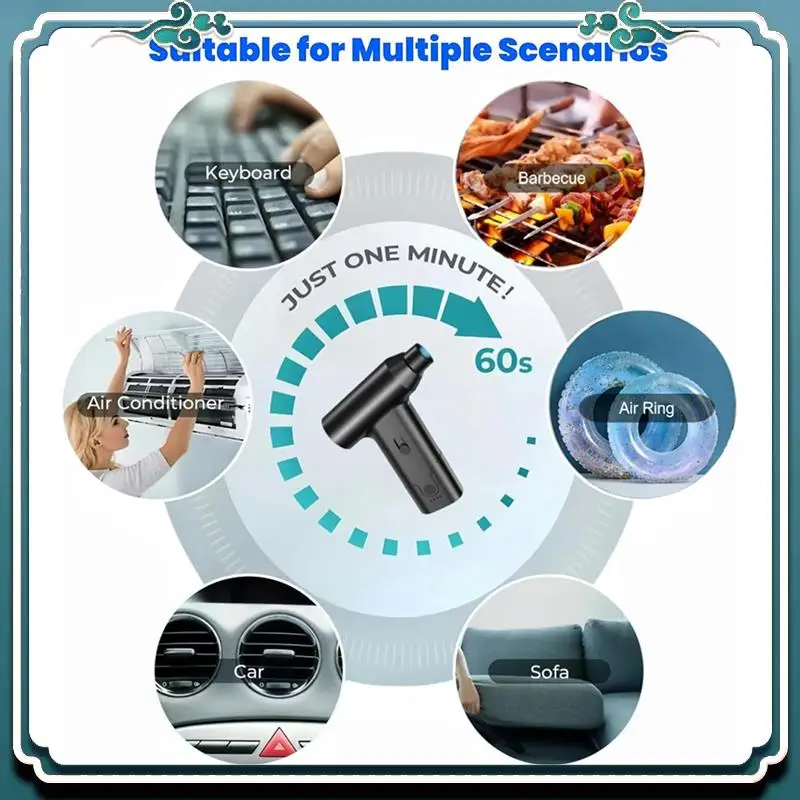 Простой в использовании пылесос со сжатым воздухом, 11000 об/мин, портативный воздуходувка и мини-беспроводной пылесос для автомобиля, дома, клавиатуры, компьютера
Простой в использовании пылесос со сжатым воздухом, 11000 об/мин, портативный воздуходувка и мини-беспроводной пылесос для автомобиля, дома, клавиатуры, компьютера