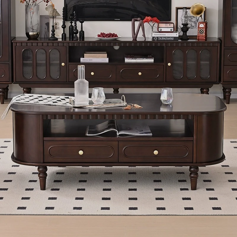 Solid wood, coffee table, TV cabinet, oval tea table, tea table American style
Solid wood, coffee table, TV cabinet, oval tea table, tea table American style