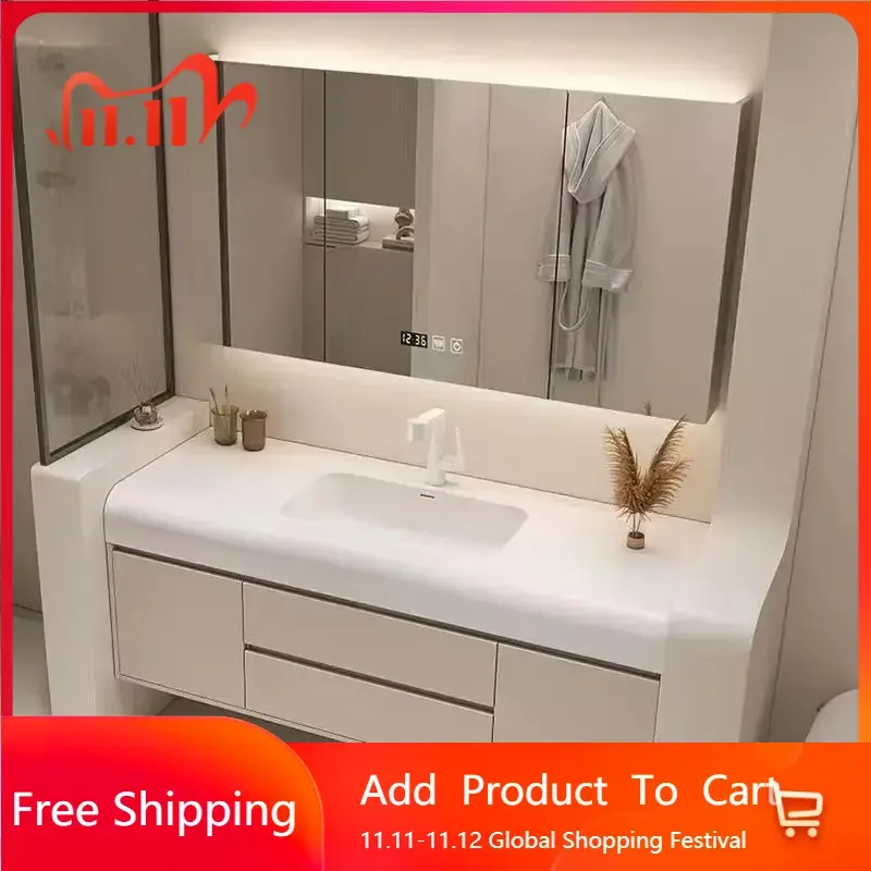 Display Luxury Bathroom Cabinet Simple White Integrated Washbasin Nordic Bathroom Vanity Organizer Gabinete Trendy Furniture
Display Luxury Bathroom Cabinet Simple White Integrated Washbasin Nordic Bathroom Vanity Organizer Gabinete Trendy Furniture
