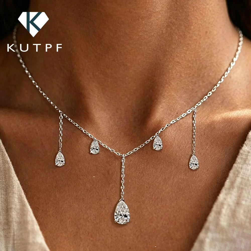 Teardrop Moissanite Tassel Necklace for Women S925 Silver 0.5/2Carat Pear Cut Lab Diamond Long Drop Charm Neckchain with GRA
Teardrop Moissanite Tassel Necklace for Women S925 Silver 0.5/2Carat Pear Cut Lab Diamond Long Drop Charm Neckchain with GRA