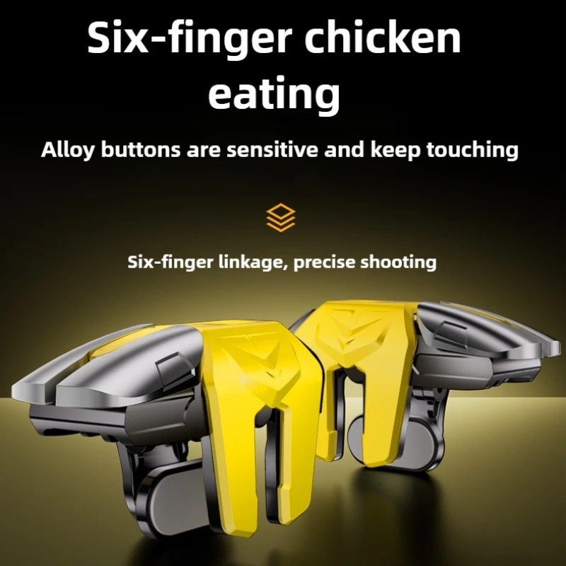 Mobile Game Trigger for PUBG Phone Gaming Controller Six Fingers Aim Shooting L1 R1 Alloy Key Button for IPhone Android Gamepad
Mobile Game Trigger for PUBG Phone Gaming Controller Six Fingers Aim Shooting L1 R1 Alloy Key Button for IPhone Android Gamepad
