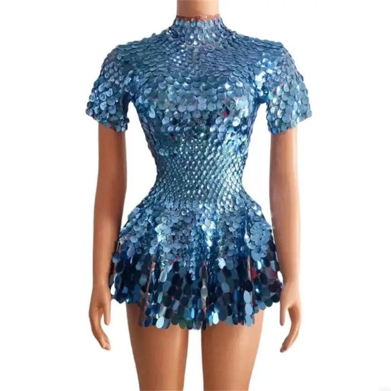 MXMA Sparkling Sequins Dance Costume Short Sleeved Dress For Parties And Competitions
MXMA Sparkling Sequins Dance Costume Short Sleeved Dress For Parties And Competitions