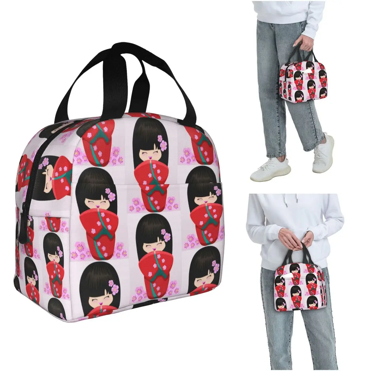 Red Kokeshi Doll Insulated Lunch Bag for Women Office Cooler Thermal Food Box Tote Portable Lunch Boxes Container
Red Kokeshi Doll Insulated Lunch Bag for Women Office Cooler Thermal Food Box Tote Portable Lunch Boxes Container