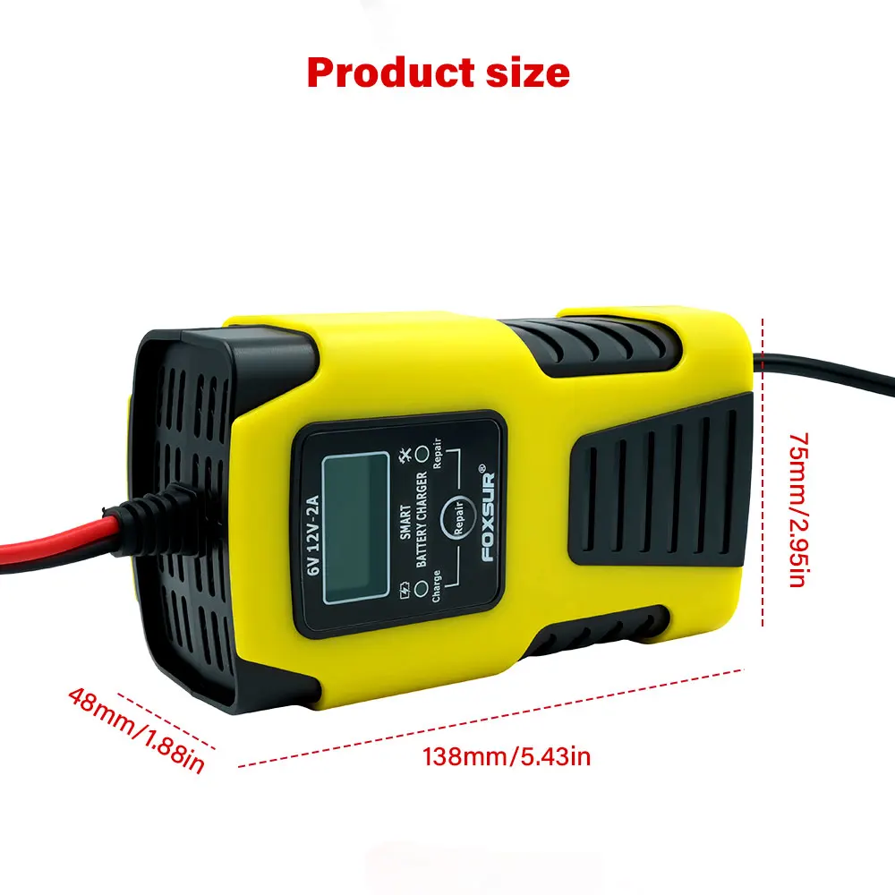 6V 12V Car Motorcycle Trucks AGM Lead-Acid Automatic Repair Desulfator Accessories Intelligent Automotive Battery Charger
6V 12V Car Motorcycle Trucks AGM Lead-Acid Automatic Repair Desulfator Accessories Intelligent Automotive Battery Charger
