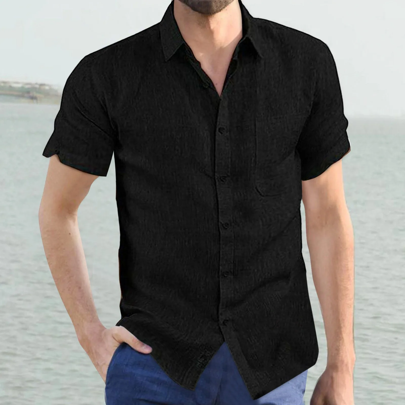 Fashion Shirts For Men Summer Cotton Linen Casual Short Sleeved Shirts Blouses Solid Turn-Down Collar Casual Beach Style Tops
Fashion Shirts For Men Summer Cotton Linen Casual Short Sleeved Shirts Blouses Solid Turn-Down Collar Casual Beach Style Tops