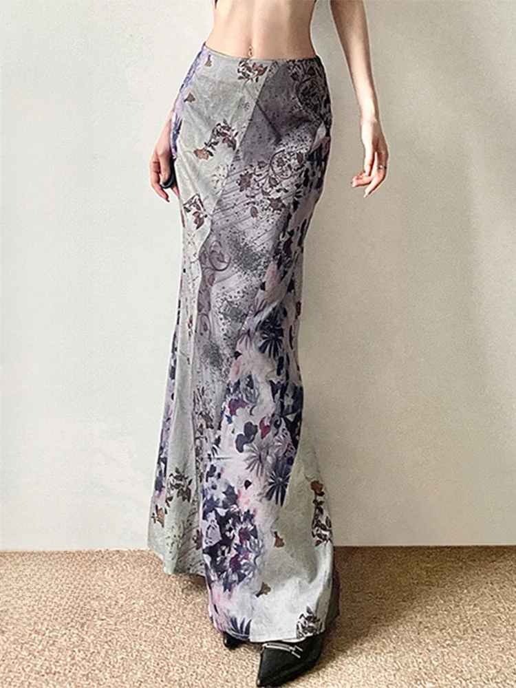 WEEKEEP Vintage Low Waist Plant Floral Print Long Skirt Street Sle Polyester Spandex Blend Straight Cut Spring Collection
WEEKEEP Vintage Low Waist Plant Floral Print Long Skirt Street Sle Polyester Spandex Blend Straight Cut Spring Collection