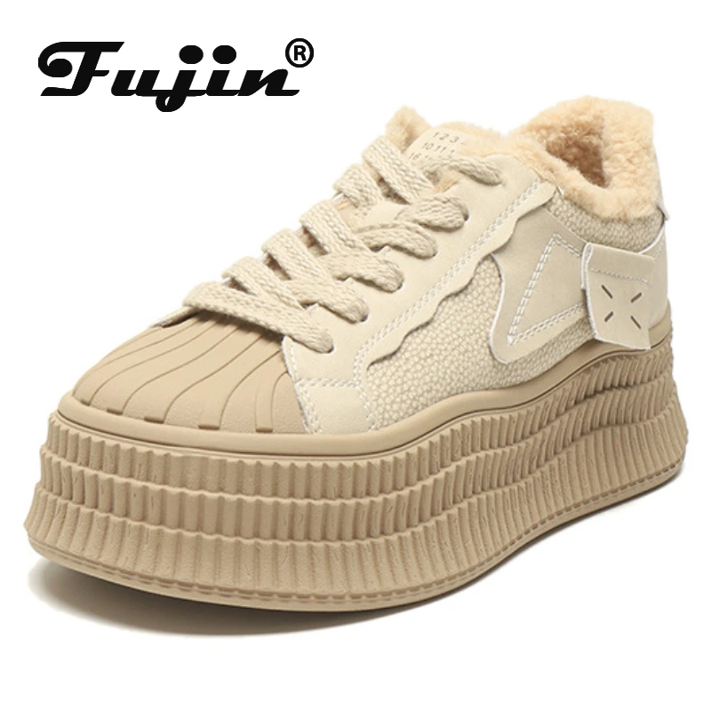 Fujin 5cm Genuine Leather Women Flats Loafer Platform Wedge Chunky Sneakers Vulcanize Comfy Winter Plush Spring Autumn Shoes
Fujin 5cm Genuine Leather Women Flats Loafer Platform Wedge Chunky Sneakers Vulcanize Comfy Winter Plush Spring Autumn Shoes