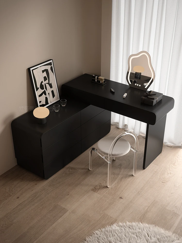 Solid wood paint dresser bedroom simple storage makeup table integrated black dressing table
Solid wood paint dresser bedroom simple storage makeup table integrated black dressing table