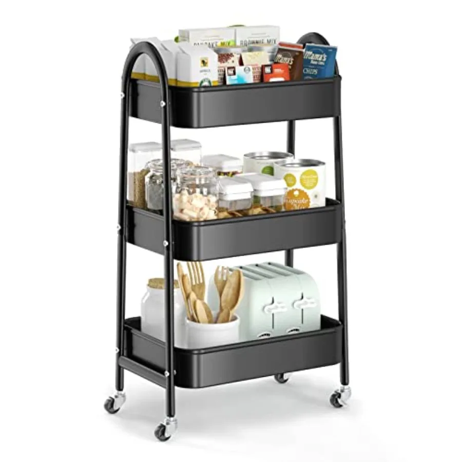 3 Tier Utility Rolling Cart, Metal Storage Cart with Handle and Lockable Wheels, Multifunctional Storage Organizer Trolley with
3 Tier Utility Rolling Cart, Metal Storage Cart with Handle and Lockable Wheels, Multifunctional Storage Organizer Trolley with